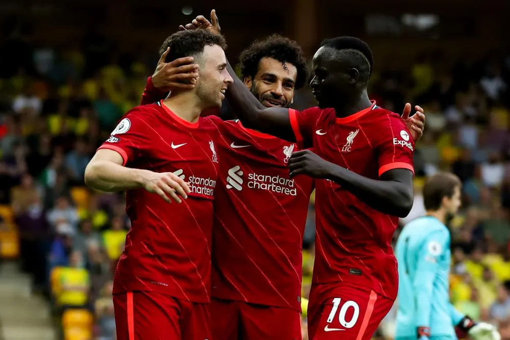 Salah, Mané et Jota, deuxième trio de l&rsquo;histoire de la Premier League à marquer au moins 15 buts chacun