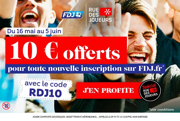 Bonus FDJ de 10€ avec le code promo RDJ10