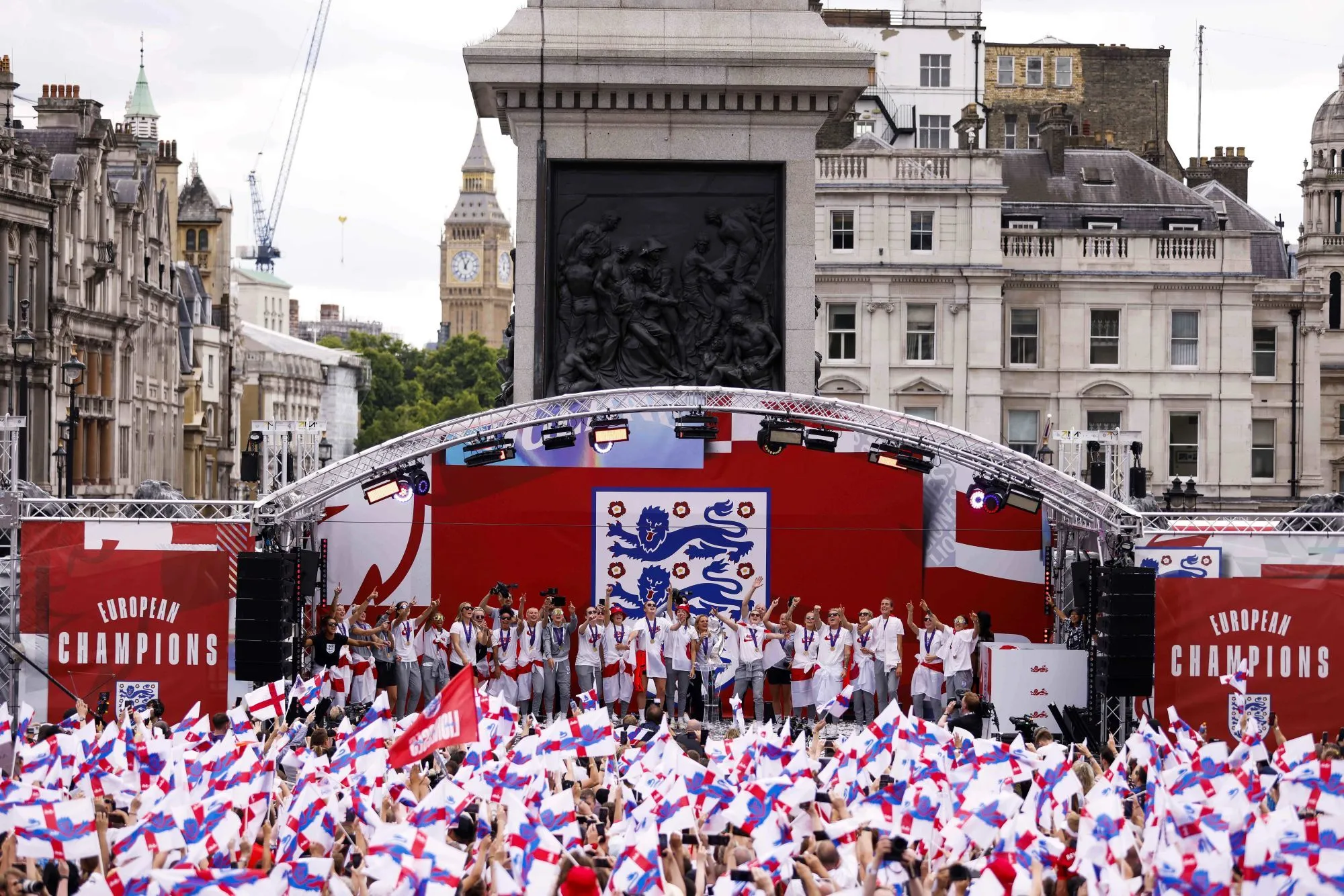 L’Angleterre fête son titre au Trafalgar Square