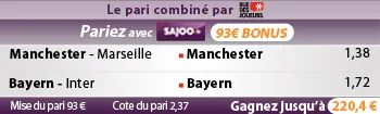 Pronos du jour : Gagnez 238 &#8364; !