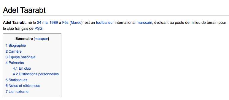 Photo : Taarabt au PSG, selon Wikipedia