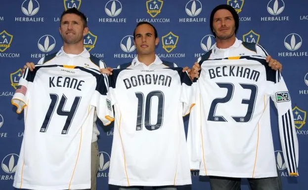 Photo : Keane avec Donovan et Beckham