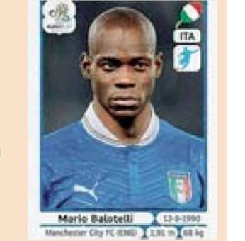 Photo : Balotelli à l’Euro (pour Panini)