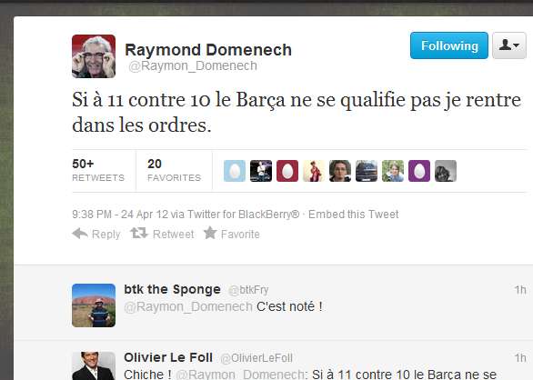 Photo : Domenech dans les ordres ?