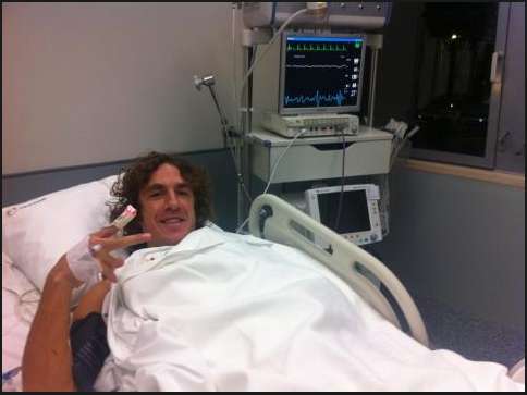 Photo : Puyol à l&rsquo;hôpital