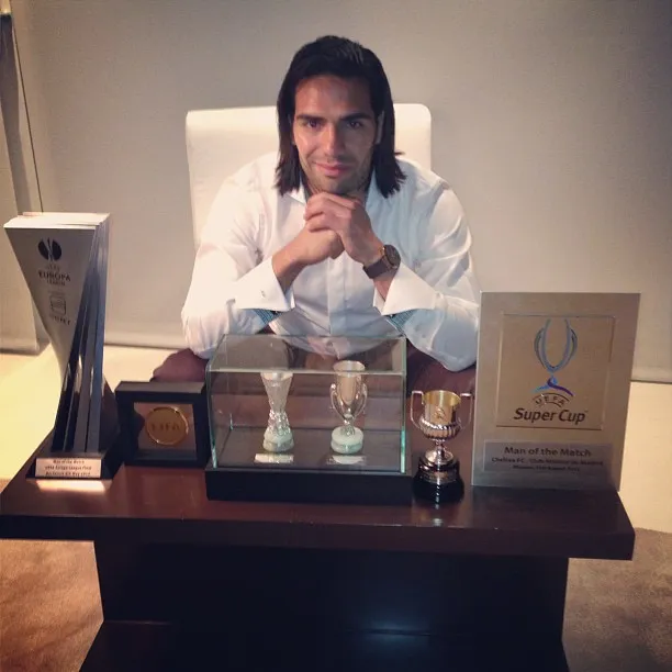 Photo : Falcao et ses trophées