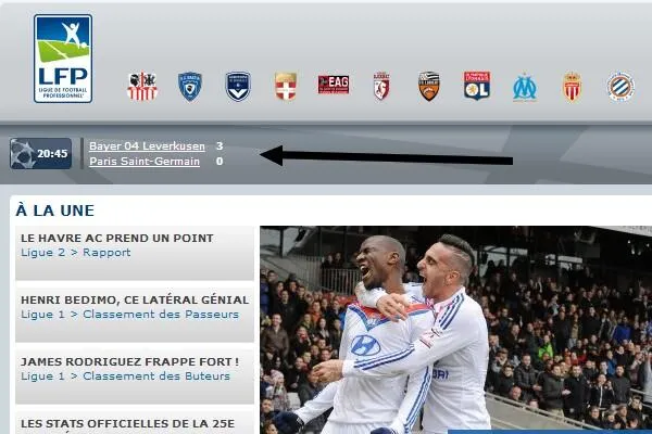 Photo : La bourde de la LFP