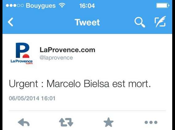 Photo : Bielsa mort pour La Provence