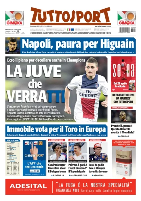 Photo : La Juve sur Verratti ?