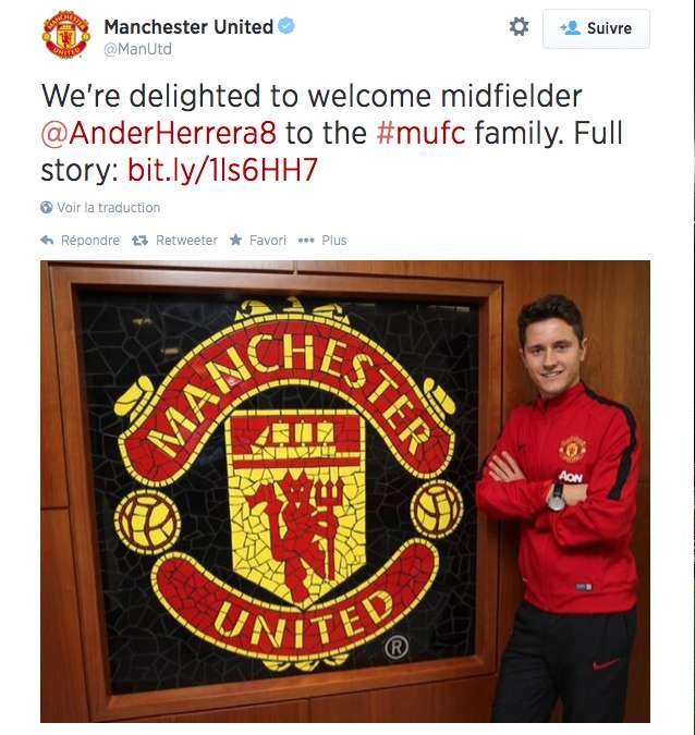 Photo : Ander Herrera à MU