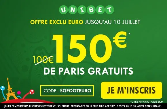 Nouveau : 150€ Offerts chez Unibet pour parier sur France-Albanie et l&rsquo;Euro 2016