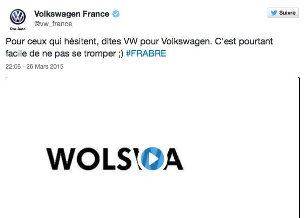 Le coup de pub de Volkswagen