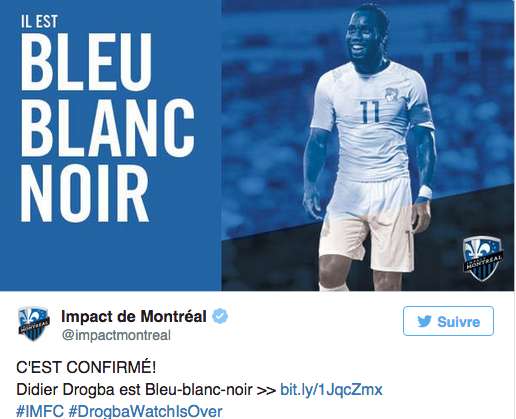 Officiel : Drogba s&rsquo;engage avec l&rsquo;Impact Montréal