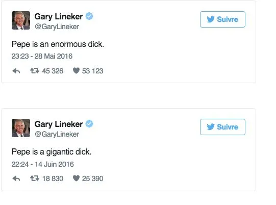 Lineker insulte (encore) Pepe