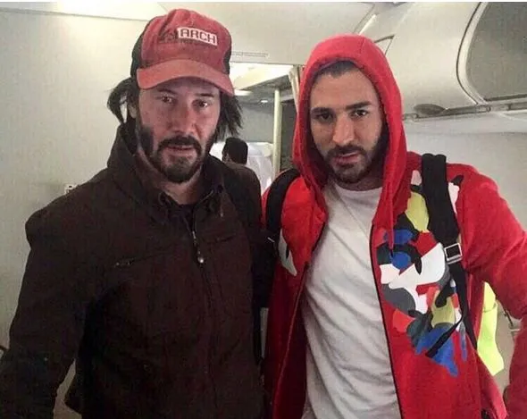 Benzema prend la pose avec Keanu Reeves