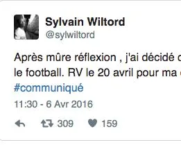 Wiltord annonce son retour sur Twitter