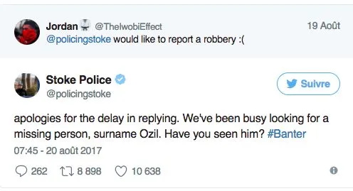 La police de Stoke enquête sur la disparition d&rsquo;Özil