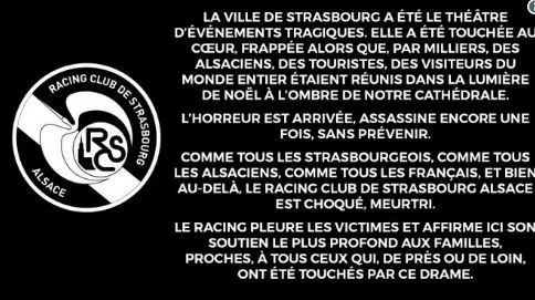 Le Racing rend hommage aux victimes de Strasbourg