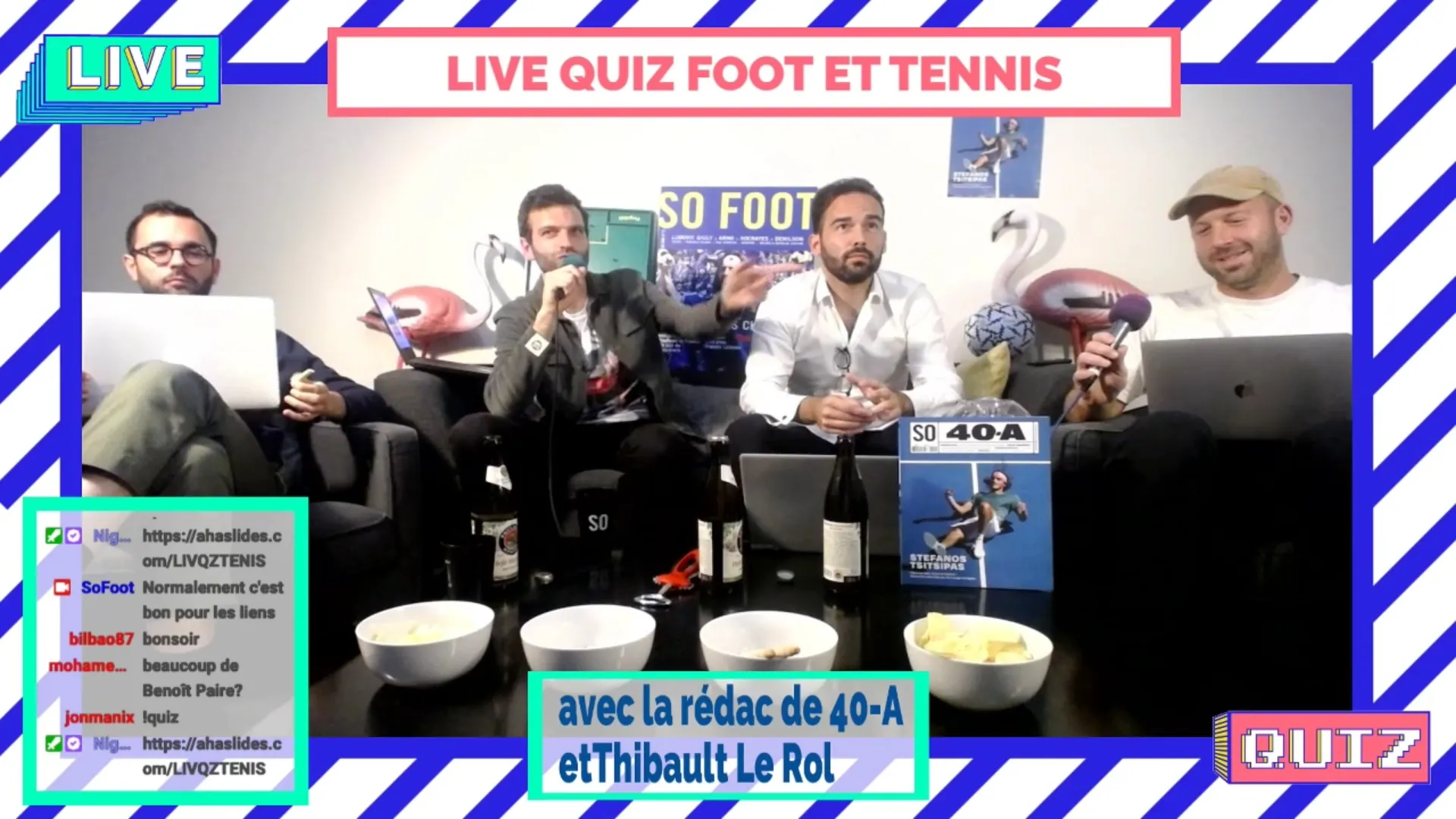 En direct : quiz spécial «<span style="font-size:50%">&nbsp;</span>mi-foot mi-tennis<span style="font-size:50%">&nbsp;</span>» avec la rédac de 40-A et Thibault le Rol (+ un peu de Nantes-TFC)